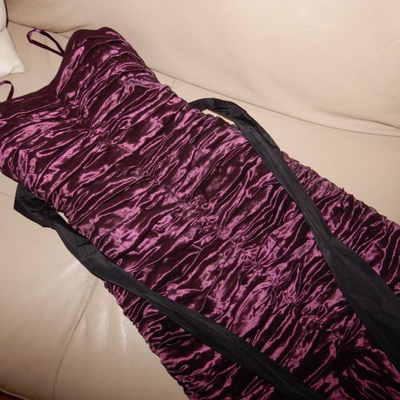 ITALIA PLUM BCBG MAXAZRIA TAFFETA STRAPLES DRESS 2 - Picture 3 of 14